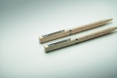 Logo trade promotional item photo of: Wheat straw/ABS twist pen set